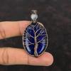 Tree Of Life Lapis Lazuli Pendant Rainbow Moonstone Pendant Copper Wire Wrapped Pendant Handmade Unique Gemstone Pendant Copper Wire Jewelry