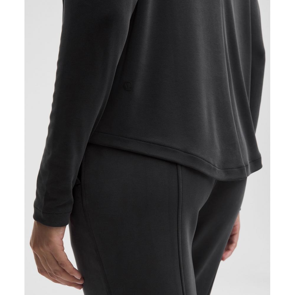 Lululemon Drapey Softstreme Boatneck Long Sleeve Shirt Black
