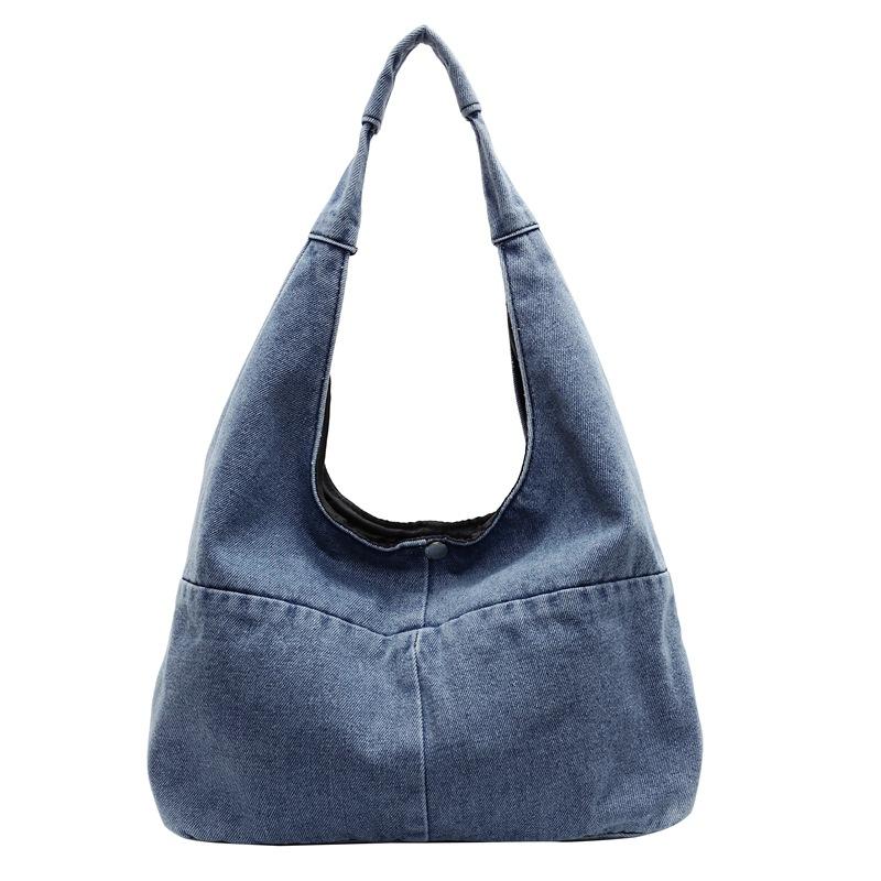 Version Small Fresh Denim Women's Underarm Bag 25 New Simple Shopping Bag Shoulder Commuter Bag