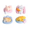 Mini Figurines Sleeping Cat Pig Rabbit Dog Resin Crafts Miniature Landscape Flower Pot Garden Ornaments Home Desktop Decoration