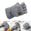 Half Finger Gloves for Indoor Winter Indoor Screen Touch Writing Gloves Warm Knitted Hand Warmers Outdoor Cycling Gloves