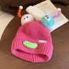 Ugly fish hat women's autumn and winter wool hat shows a small face and keeps warm knitted hat cute ugly cute funny ear hat