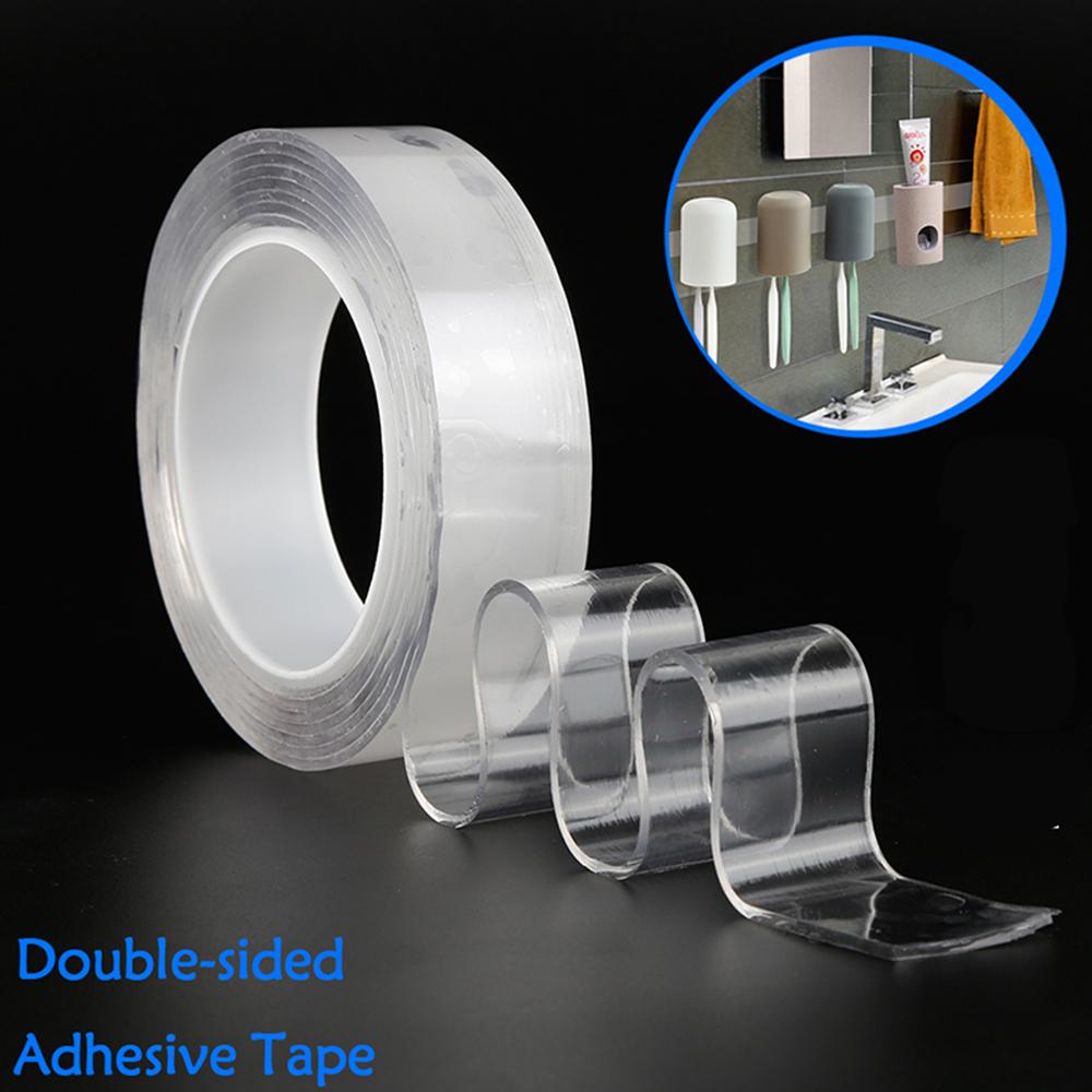 1 шт. двусторонняя лента, прозрачная многоразовая водостойкая клейкая лента NoTrace, очищаемая дома