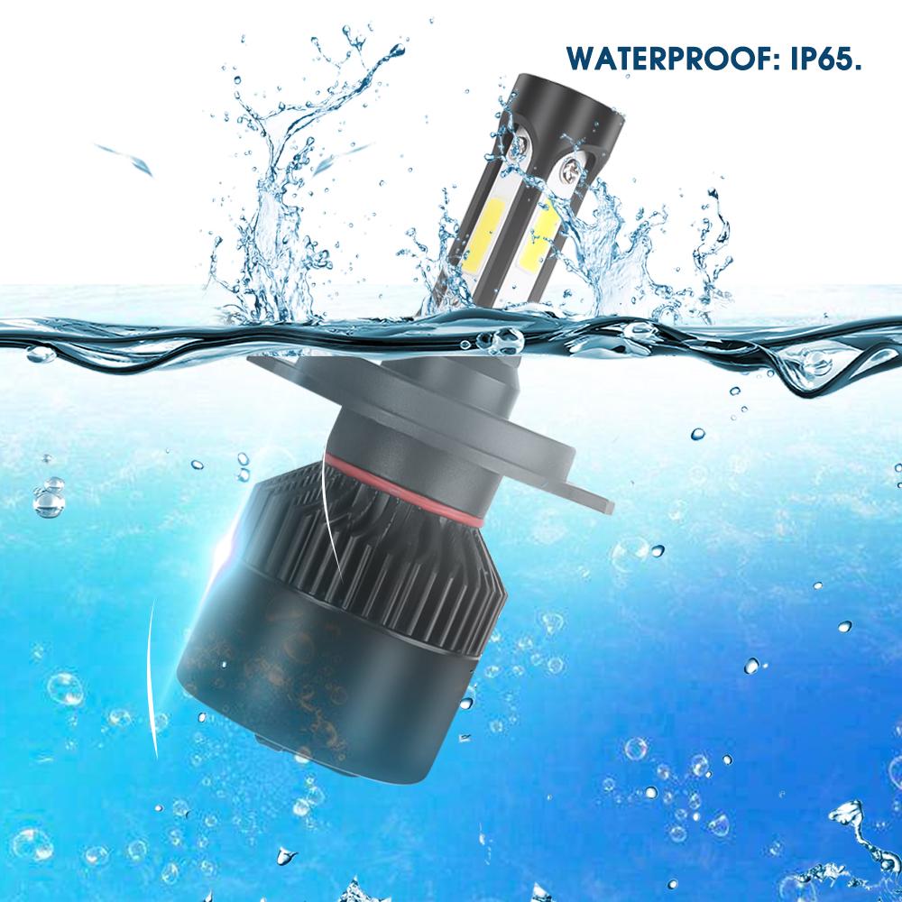 2pcs H4 LED Car Headlight 3 COB Chips Auto S2 Car Head Lamp Bulbs 72W 8000LM Car Accessories 6500K Led Fog Light 9-36V