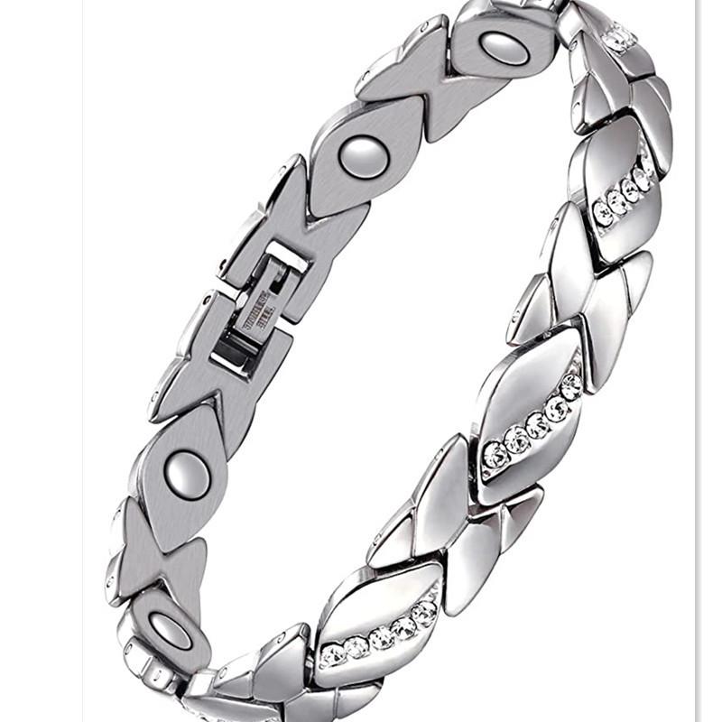 Yingqi Adjustable Antique Red Copper Diamond Magnetic Bangle Bracelet