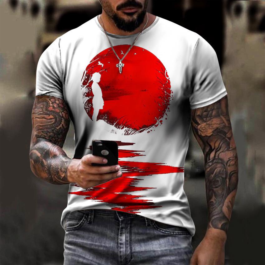 Мужская новая футболка, модная универсальная футболка из полиэстера с 3D принтом, спортивная, для бега, для фитнеса, с коротким рукавом, уличная одежда больших размеров, повседневный топ