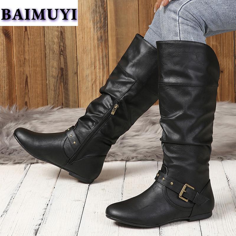 Мода Балетки Женские Сапоги до колена Модная обувь Тренд 2025 Зима Новые Плиссированные Кожаные Челси Сапоги Молния Повседневная Ходьба Женские Ботинки