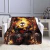 Flame Skeleton Motorcycle digital-printed polyester Bedroom velvet flannel cover blanket Fleece soft cover blankets for beds