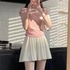 Плиссированные юбки с эластичной талией Женские Мини-юбка А-силуэта из ледяного шелка Юбки с защитными шортами Женские