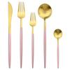 5 шт., набор столовой посуды розового золота, нож, вилка, кофейная ложка, посуда, набор столовых приборов в западном стиле из нержавеющей стали, кухонное серебро, столовые приборы