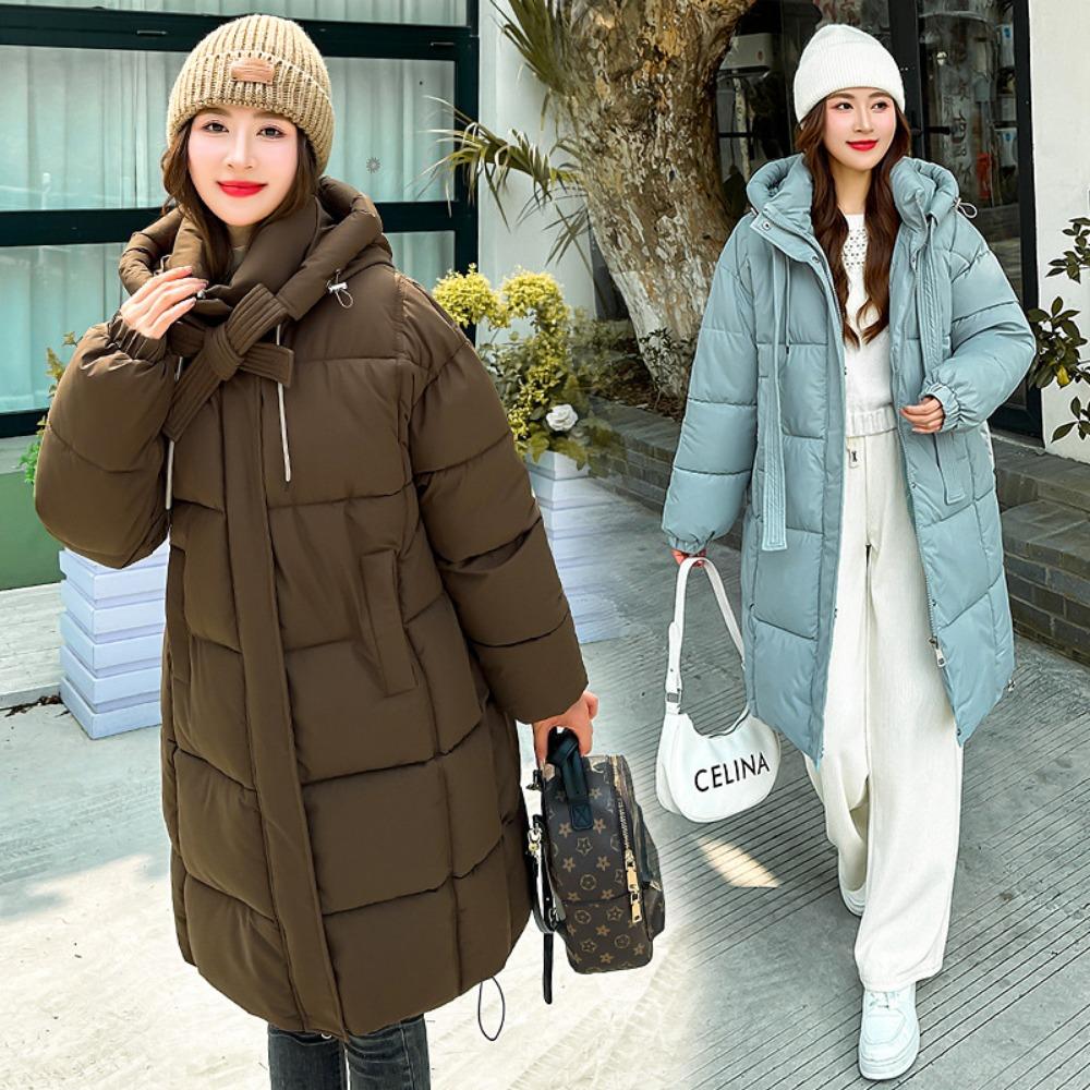 Женские свободные и длинные пальто выше колена, зимние утолщенные, холодостойкие и морозостойкие, куртки с хлопковой набивкой