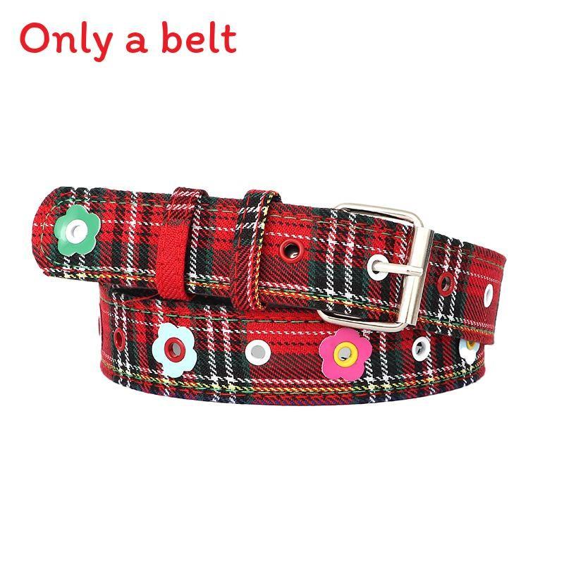 Fashion Ladies Flower Pattern Pu Leather Belt With Metal Buckle For Casual Jeans Wear