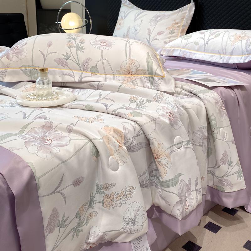 Летний комплект одеяла из тенселя: 25 дизайнов - Легкий шелк, Стирающийся, Идеально подходит для кроватей в студенческих общежитиях