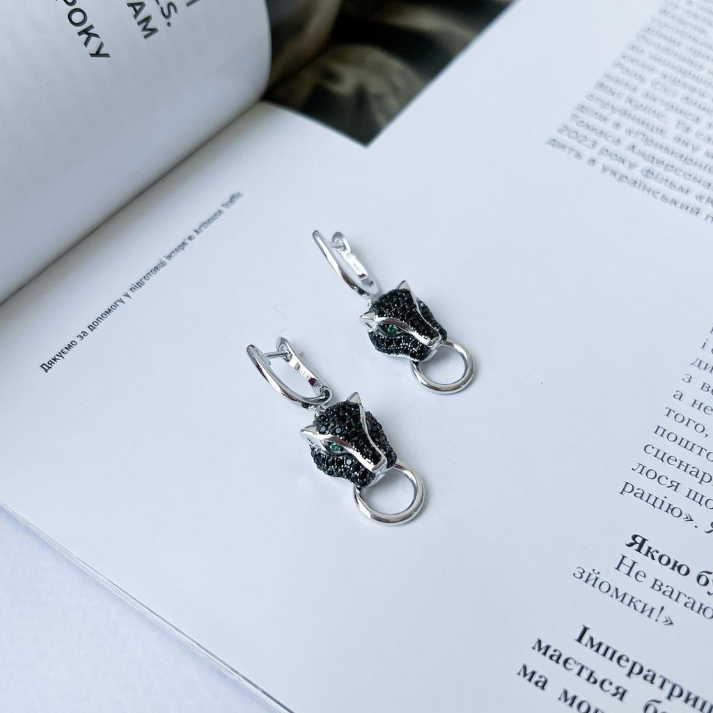 Серебряные серьги с фианитами (2143420)