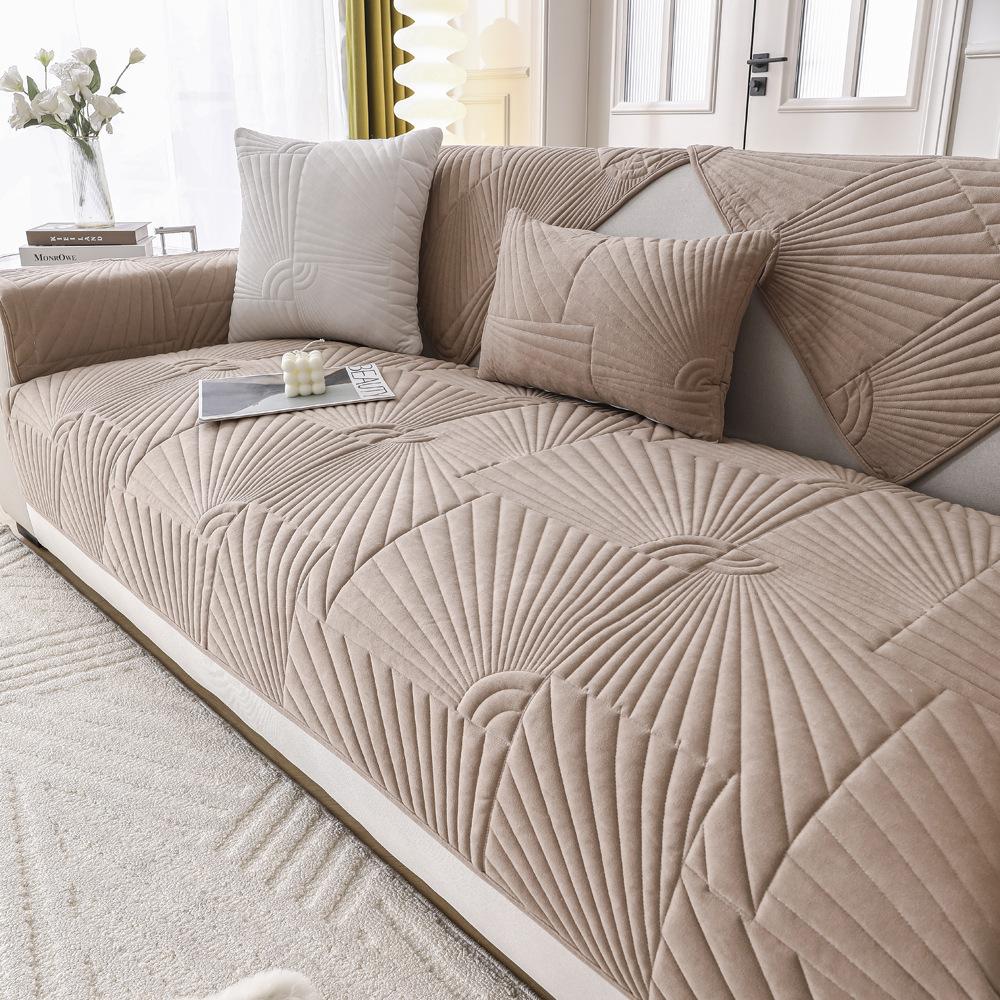 Cream Blizzard Velvet Sofa Cushion Autumn And Winter Non-Slip Cushion Premium Sofa Cover Seat Cushion Cover