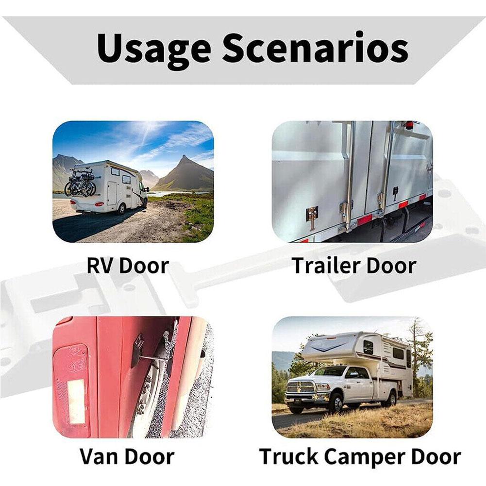 RV Door Holder T-Style Latch Camper Trailer Entry Stainless Steel With Rivets Outdoor Truck Motorhome Cargo Easy Install