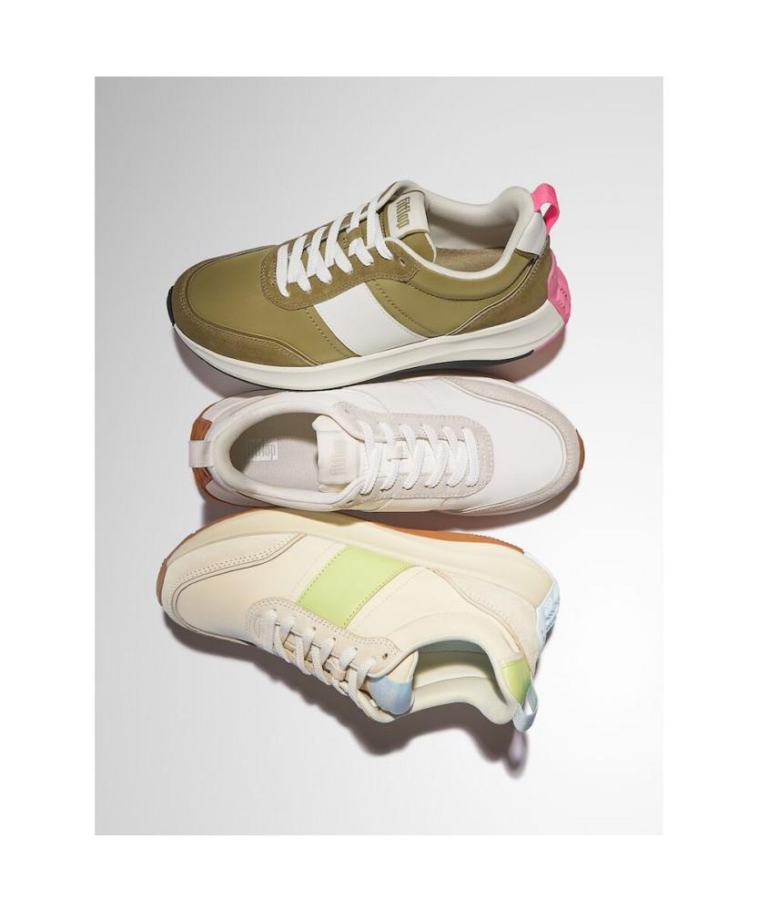 Fitflop Women'S F-Mode Flow Fabric/Suede/Leather Platform Sneakers - Urban White Mix (Ft61K2N011)