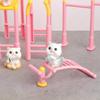 1 Set Miniature Pink Playground Fitness Toy Set Lifelike Tiny Model for Dollhouse Kids Pretend Play Hobby Collection