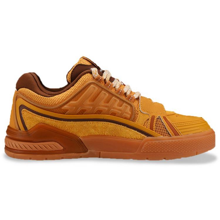 Li Ning Millennial Era ТПУ Скользкие Устойчивые к истиранию Низкие Кеды для скейтборда Мужские Минерально-желтые AZGS009-1