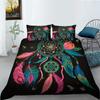Black Background Dream Catcher Pattern Bedding Set Starry Sky Dream Catcher Quilt Cover Pillow Case 2 or 3 Pieces Soft and Comfortable Home Decoration