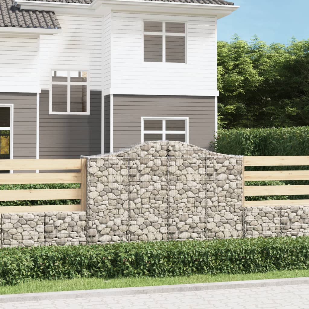Gabion Baskets with High Arch 7 pcs 200x50x140 160 cm Galvanized Iron
