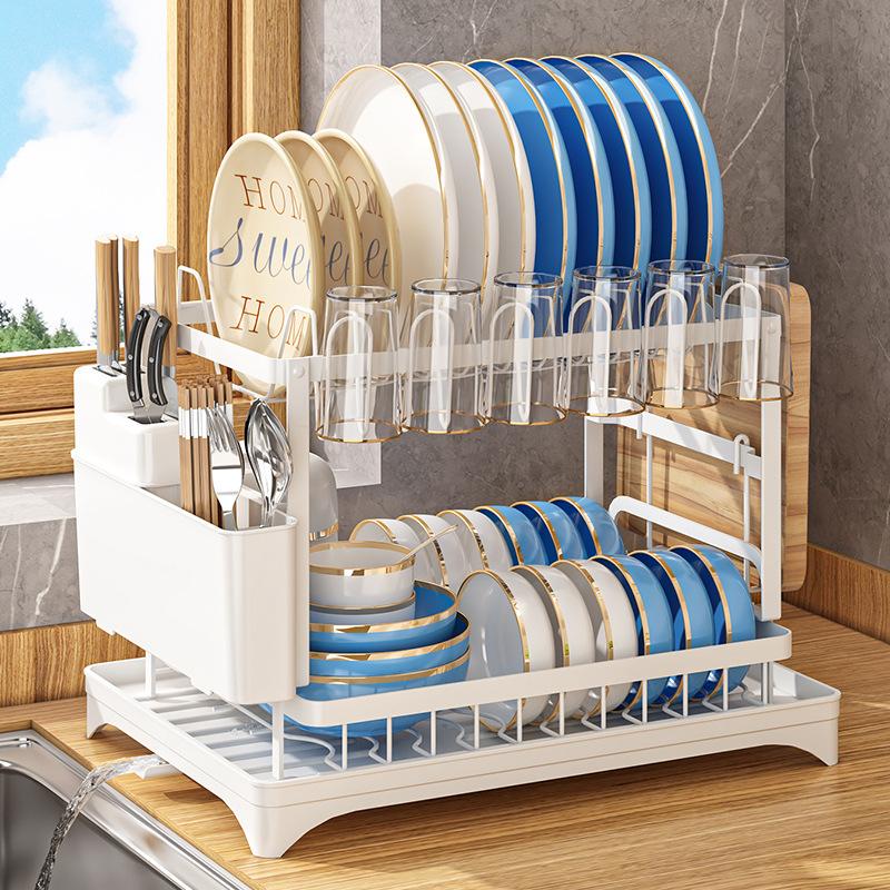 Kitchen Dish Rack Household Chopsticks Knife and Fork Storage Rack Countertop Drying Rack