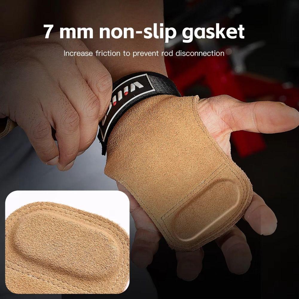 1 пара износостойких перчаток для зала из коровьей кожи, регулируемые кистевые бинты для тяжелой атлетики, тяжелая атлетика