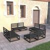 Day and Night - Day and Night Garden Furniture Set 8 Pieces Black Solid Pine Wood
