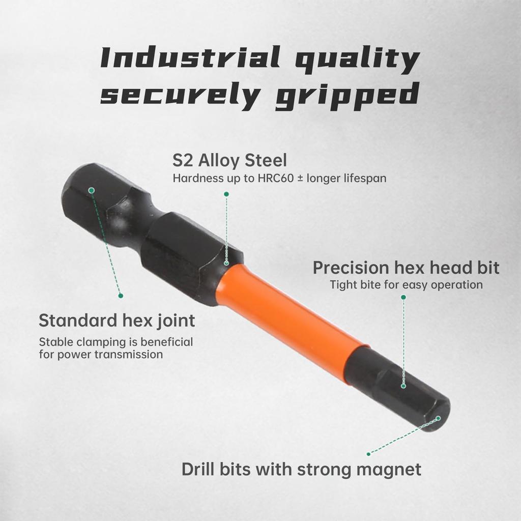 Набор из 20 метрических и имперских магнитных шестигранных отверток из легированной стали S2, длина: 50мм