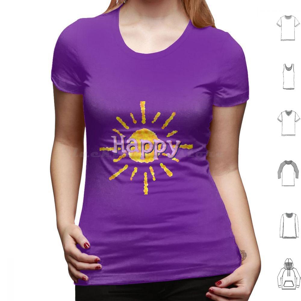Happy T Shirt 6xl Cotton Cool Tee Happy Happiness Sun Sunshine Joy Color Colorful Beautiful