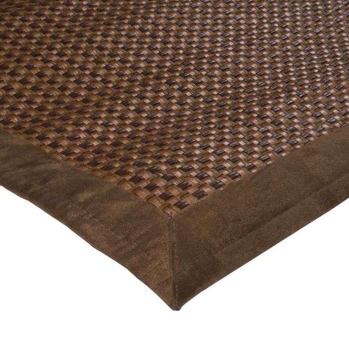 Tapis naturel tressé suédine, Marron, 60x90cm