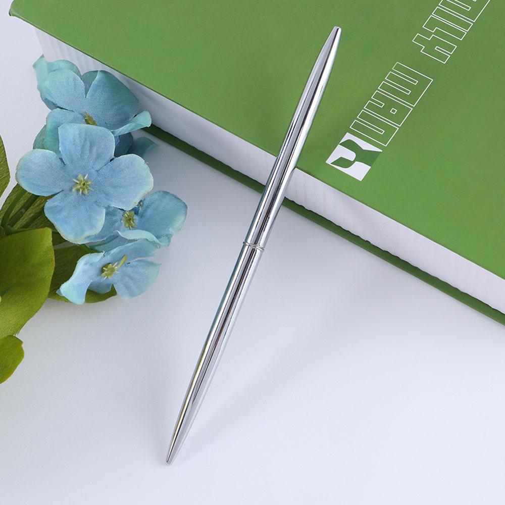 Office Supplies Stationery Stainless Still Metal Ball Pen Slender Ballpoint Pen Rod Rotating