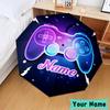Custom Name Neon Game Controller Umbrella, Foldable Umbrella Suitable for Outdoor Shopping Travel Sports, Exquisite Gift for Family