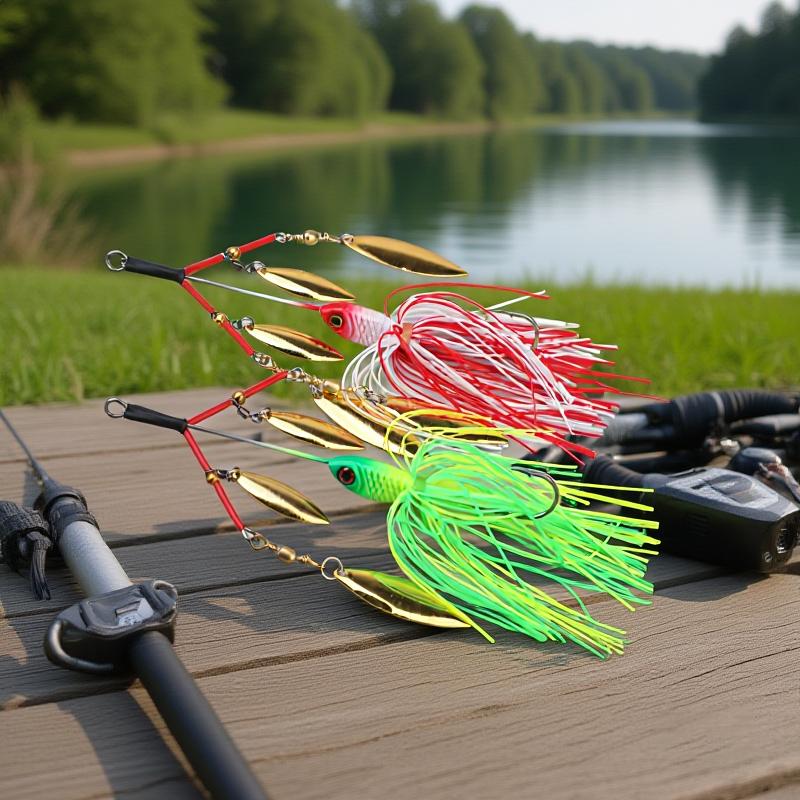 23g Noisy Buzz Rotating Blade Bubble Vibration Tandem Spin Willow Bass Trout Perch Pike Lunker Spinner Baits Hard Fishing Lure