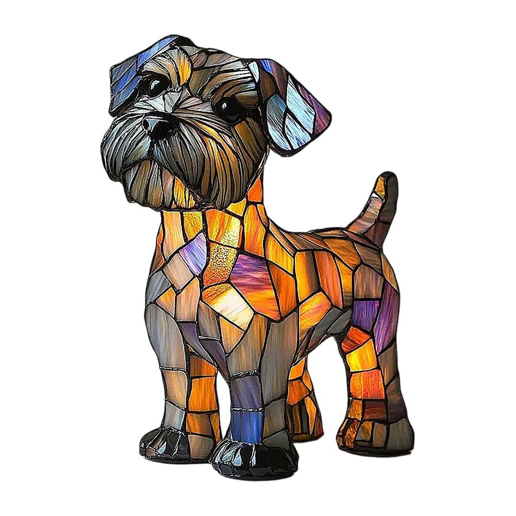 Ночной светильник Dog Series Art, французская лампа, лампа Corgi, настольный ночник с витражной смолой, светодиодный столик для милых питомцев, винтажный декор для дома в виде животных