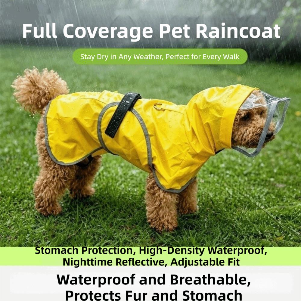 Breathable Dog Rain Cloak Reflective Waterproof Pet Clothes Pet Waterproof Cloak Outdoor