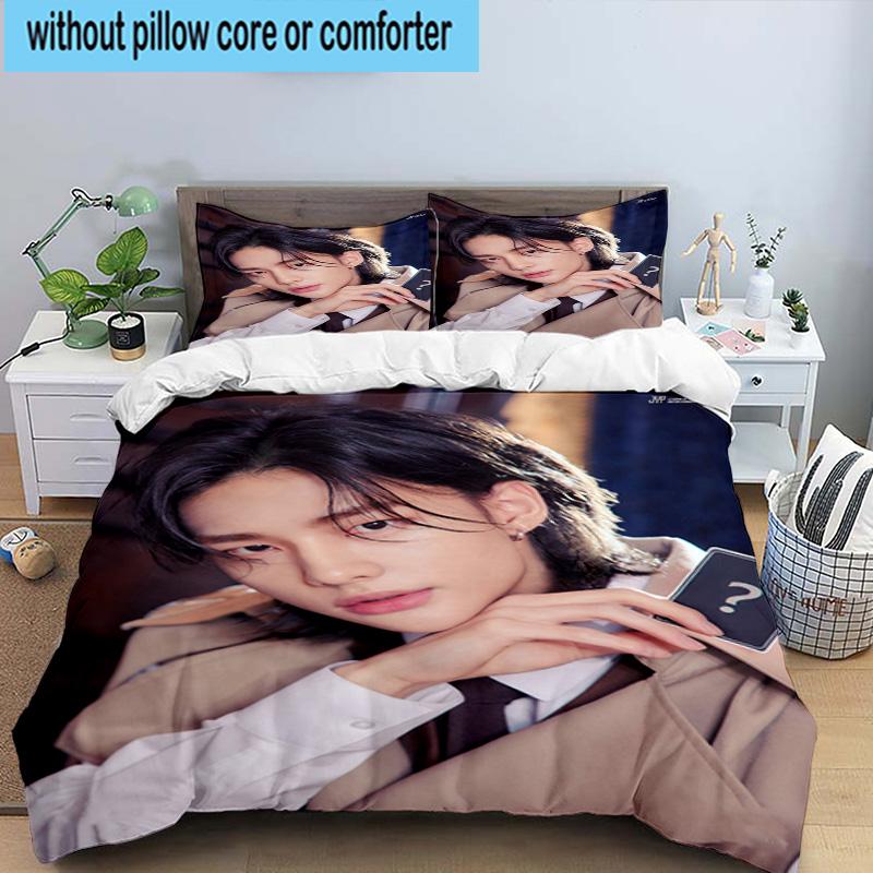 3PCS K-pop Group Stray 3pcs Bedding,Including 3PCS Duvet Cover And 2pcs Pillowcases Perfect for Christmas,Ideal for Bedroom, Dormitory