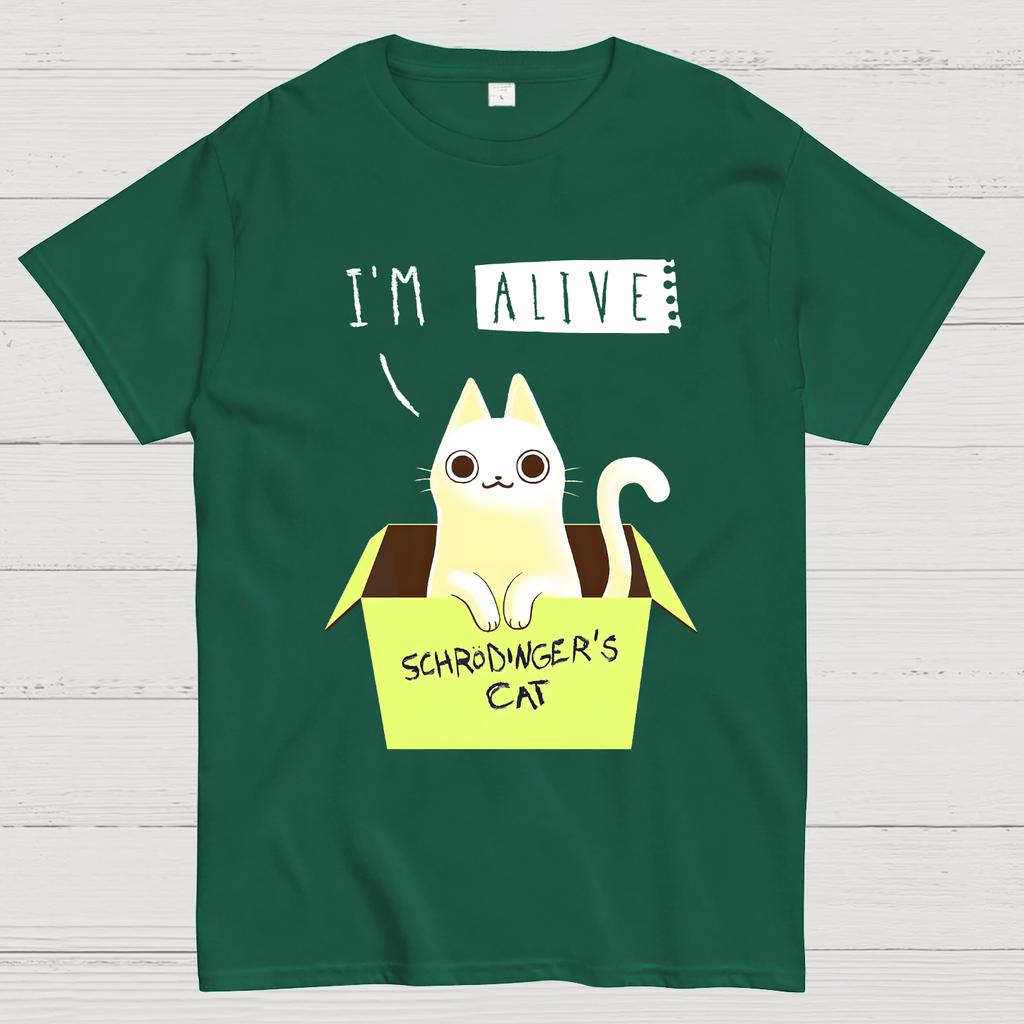 I'm Alive Schrödinger's Cat Unisex 100% Cotton Summer Casual Cool Loose T-Shirt