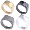 Minimalist Titanium Steel Ring Fashionable Rectangle Mirror Polish Small Niche Jewelry for Women Men