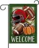 Dyrenson Welcome Football Decorative Garden Ag, Rugby Sport Game Helmet Yard Outside Home Decoration, Fall Pumpkin Burlap UUN