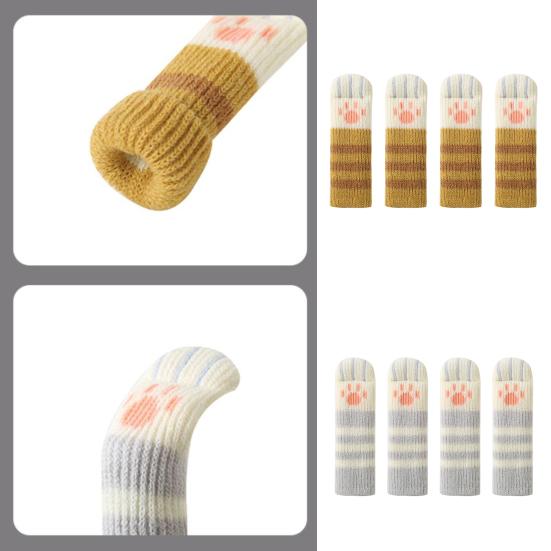 4 Pcs Chair Leg Covers Noise-Reducing Chair Furniture Socks Non Slip Cat Paw Chair Leg