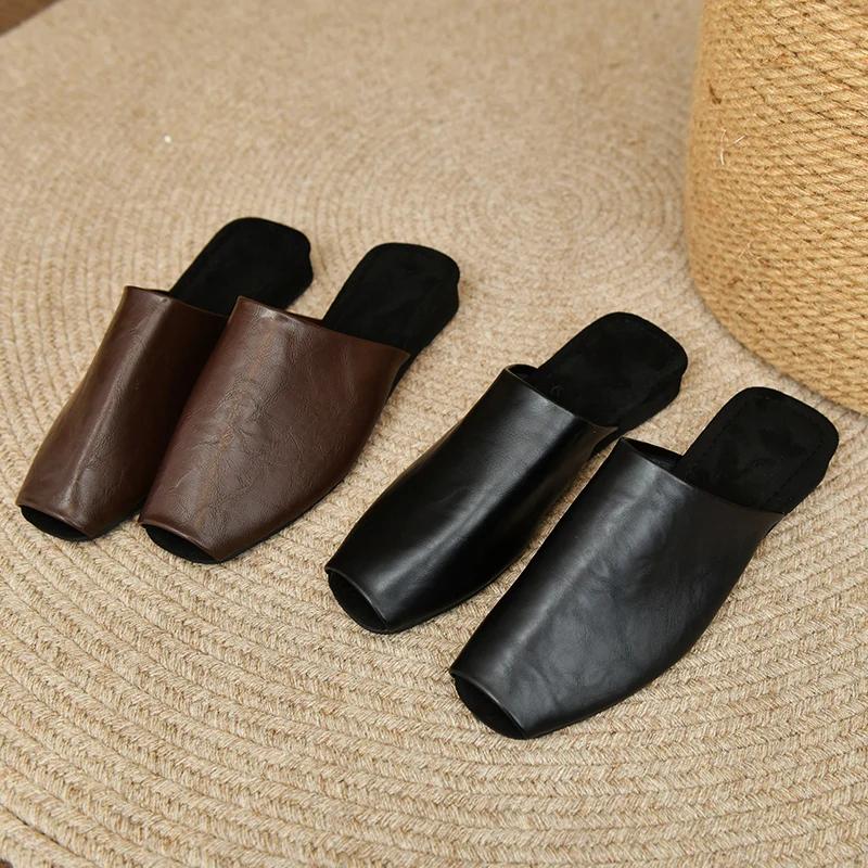 Fashion Flats Women Slippers Slingback Mules Shoes Fashion Woman Sandals Summer 2025 Trend Flip Flops Walking Slides Cozy Ladies Shoes