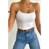 White Women's Rope Strap Bustier Crop