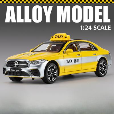 1/24 масштаб Benz E300L такси высокая имитация модель игрушечного автомобиля литые металлические сплавные транспортные средства звук свет инерционный механизм коллекция детские игрушки подарки