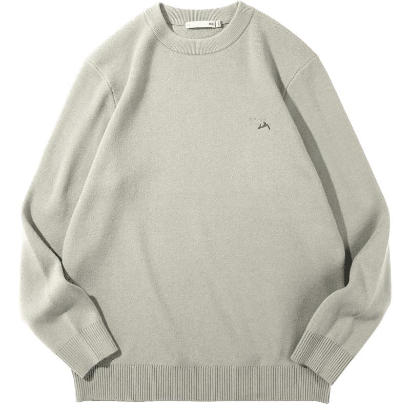 HLA Men's Embroidered Round Neck Knit Sweater