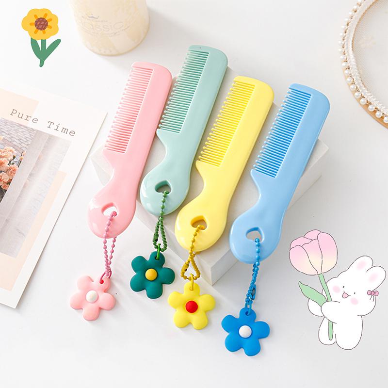Милый мультяшный цветок животное цветная расческа для волос портативная мини карманная расческа