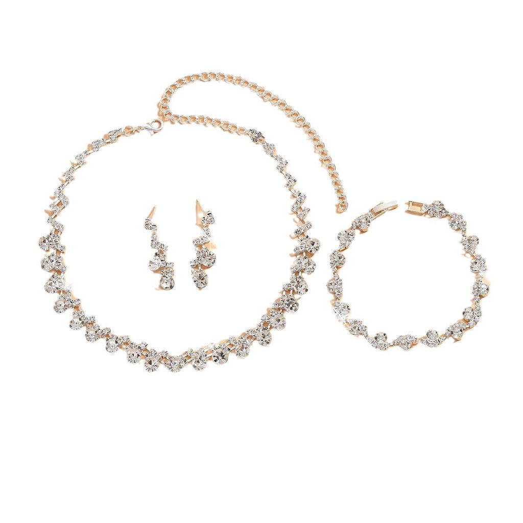 Аксессуары Свадебные украшения Женский комплект из трех предметов Свадебное вечернее платье Ожерелье Браслет Серьги Аксессуары