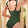CHARMLEAKS Женский цельный купальник с квадратным вырезом, монокини, купальник с оборками на животе, купальник
