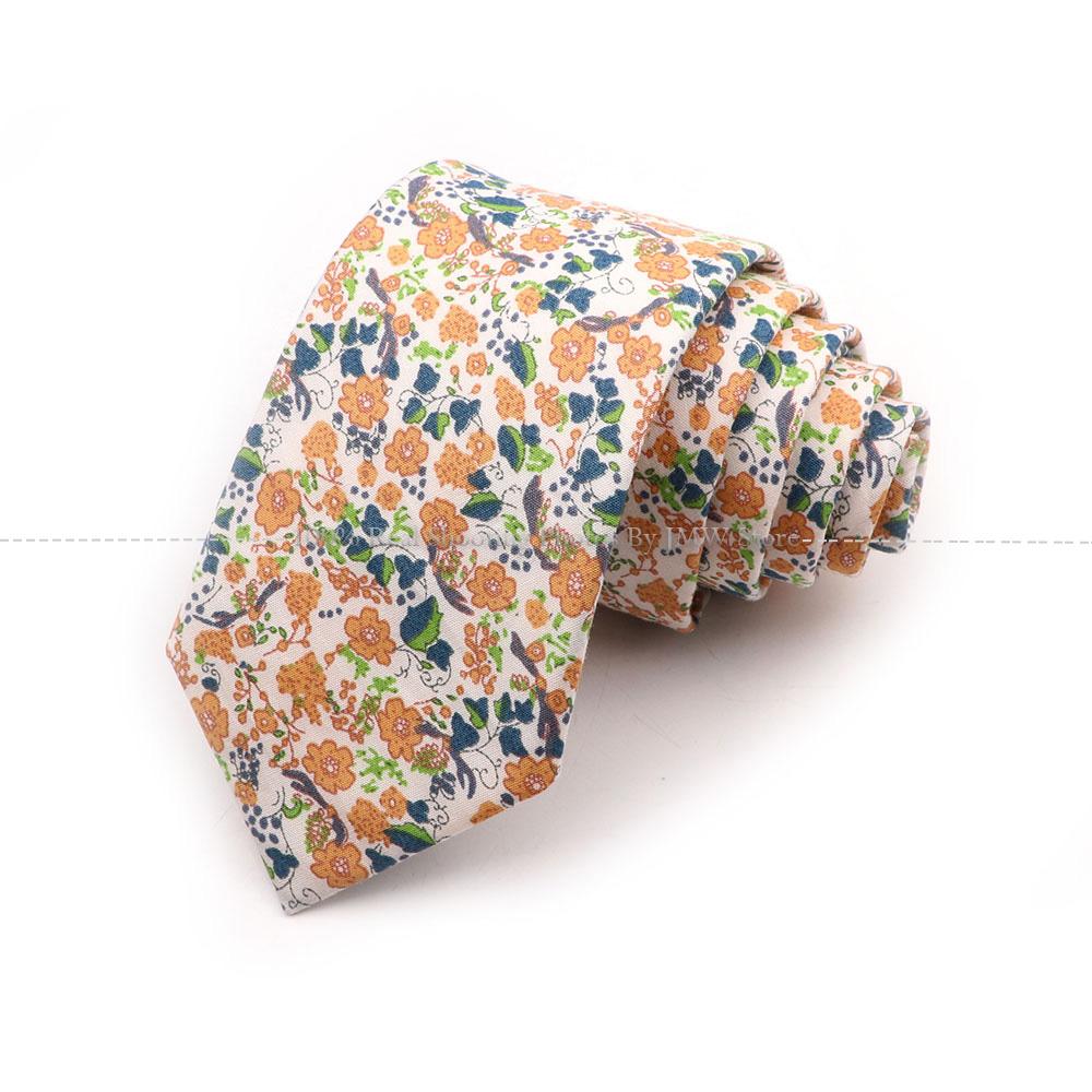 Новый шик, галстук с цветочным принтом, галстук из 100% хлопка, для мужчин, светлый цвет, повседневный узкий галстук, свадебная вечеринка