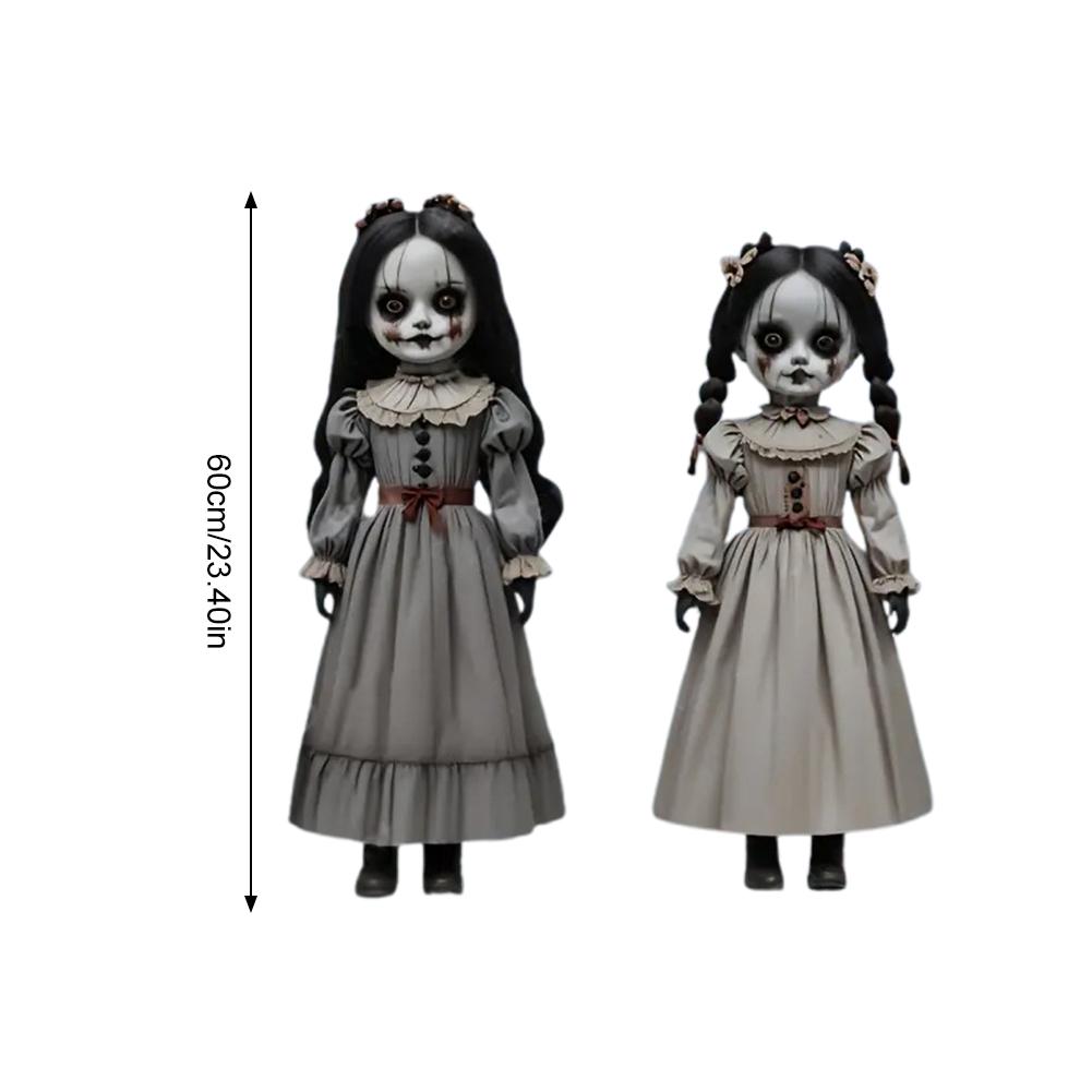 Halloween Decorations, Scary Ghost Girl Doll Yard Stakes for Outdoor Garden, Haunted House Ground Insert Signs